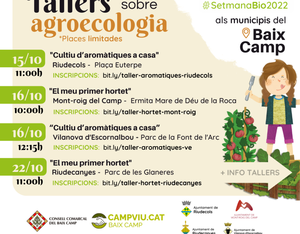 Informació dels tallers Setmana Bio al Baix Camp